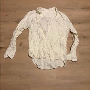 Uniqlo Cream Casual Button Down Shirt
